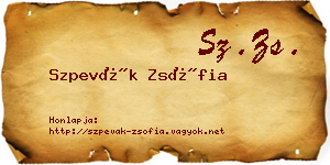Szpevák Zsófia névjegykártya